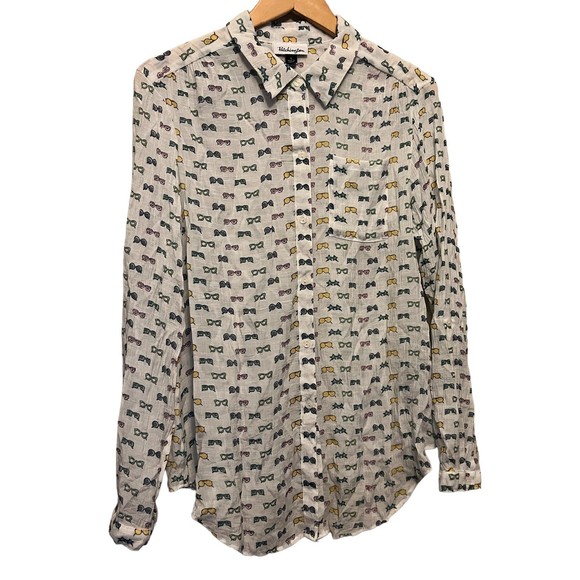 Patchington Sunglasses all over print Long sleeve button down shirt size Large - Picture 2 of 7